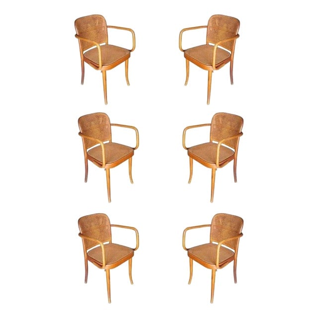 1920s Josef Hoffmann for Stendig Bentwood Cane Dining Chairs, Set of Six (1 of 11)