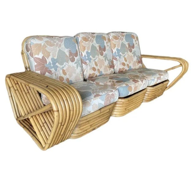 Restored Eight-Strand Square Pretzel Arm 3-Seat Section Sofa - 5