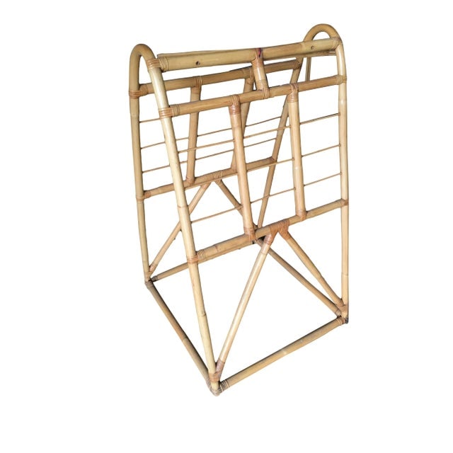 1950s Restored Vintage Mid-Century Rattan Arched Drying Rack - 10