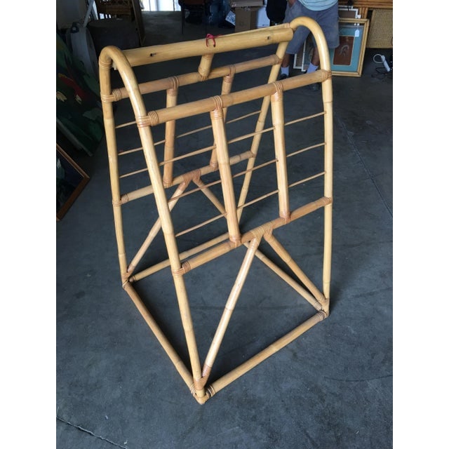 1950s Restored Vintage Mid-Century Rattan Arched Drying Rack - 4