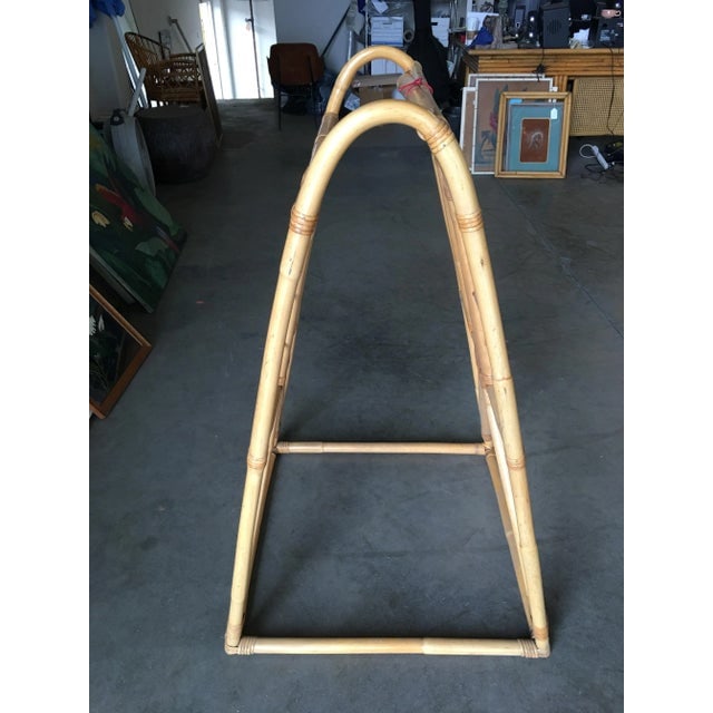 1950s Restored Vintage Mid-Century Rattan Arched Drying Rack - 8