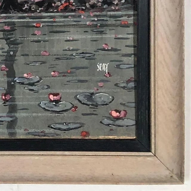 Restored Mid Century Native Hawaiian Lake Painting in Original Frame by Seay - 3