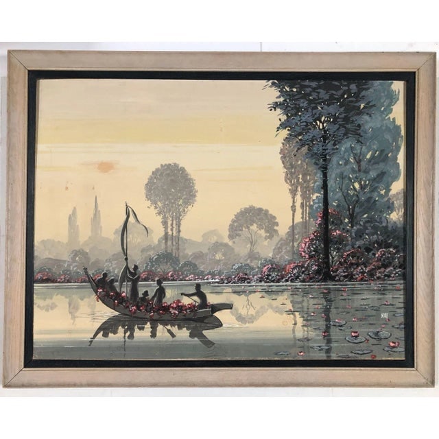 Restored Mid Century Native Hawaiian Lake Painting in Original Frame by Seay - 5