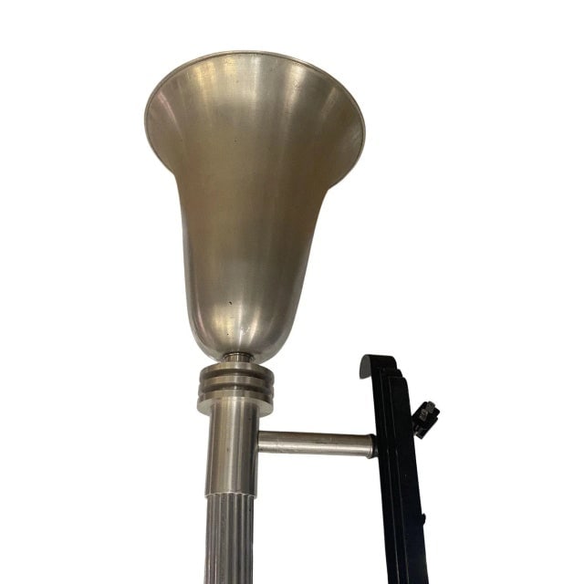 Large 30" Machine Age Spun Aluminum & Steel Torchiere Wall Sconce, 4 Available - 5