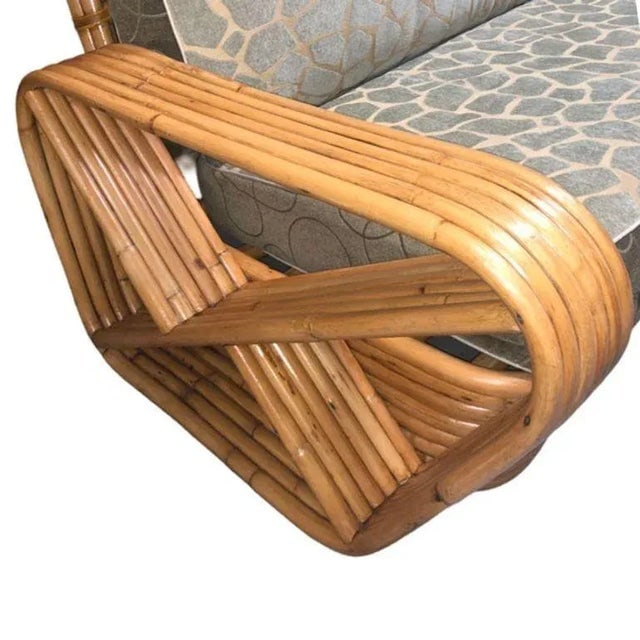 1950s Restored Rattan Six Strand Square Pretzel Sofa - 4