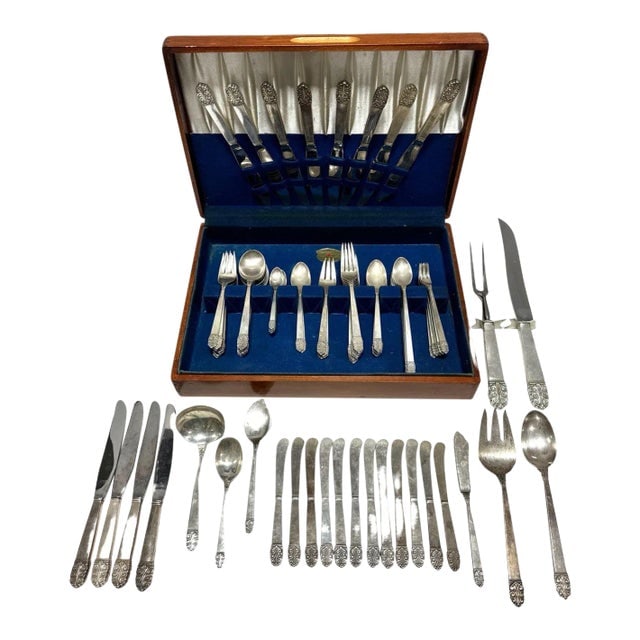 Set of 105 Sterling Silverware "Northern Lights" Set by International Silverware, 1940s (1 of 12)