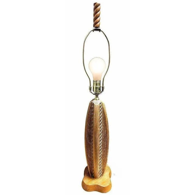 Mid 20th Century Mid-Century Hand Carved Maple Wood Heifetz Syle Abstract Table Lamp - 2