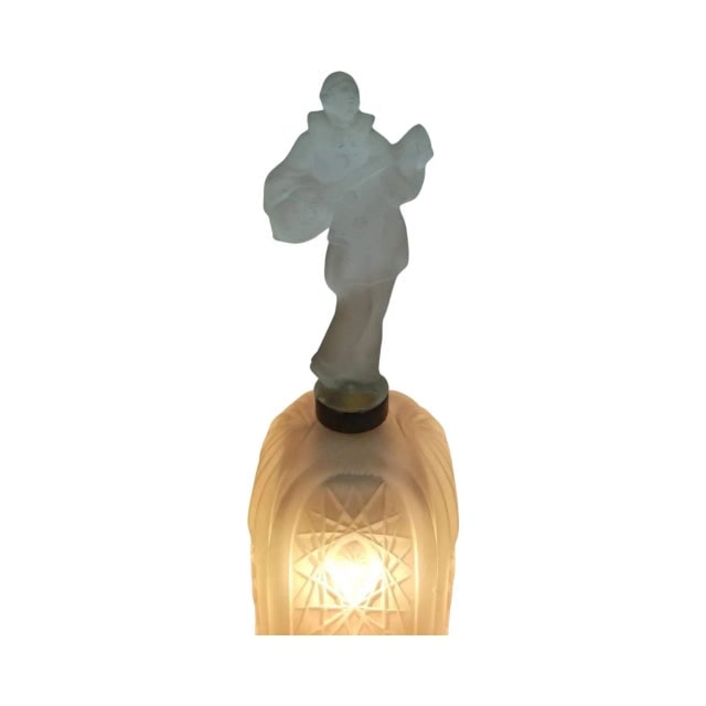 1920s Art Deco Frosted Glass Jester Figurine Lamp - 3
