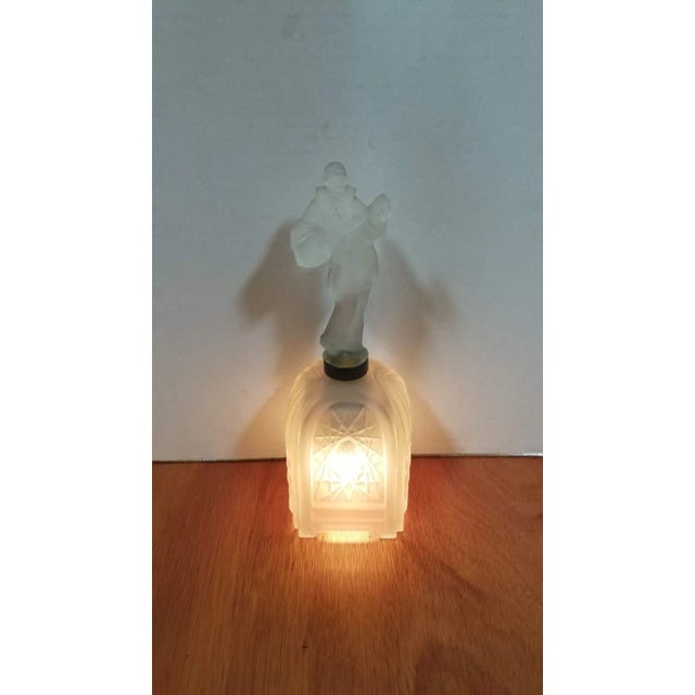 1920s Art Deco Frosted Glass Jester Figurine Lamp - 4
