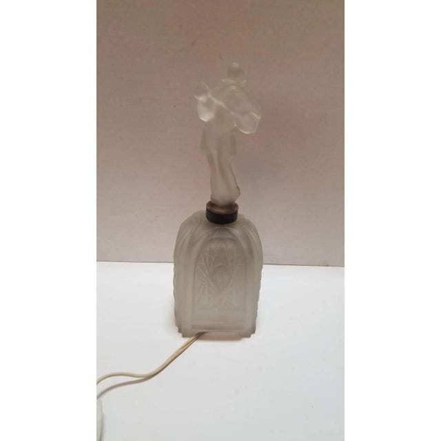 1920s Art Deco Frosted Glass Jester Figurine Lamp - 5