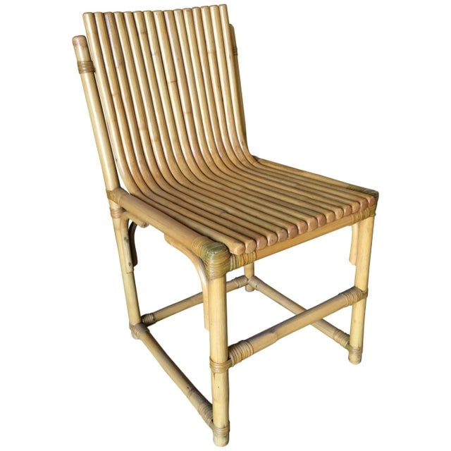 Restored Modernist Rattan Vertically Stacked Side Chair - 7