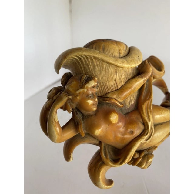 Circa 1890 Hand-Carved figure Goddess Meerschaum Pipe in Case - 2