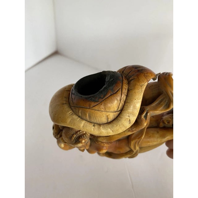 Circa 1890 Hand-Carved figure Goddess Meerschaum Pipe in Case - 4