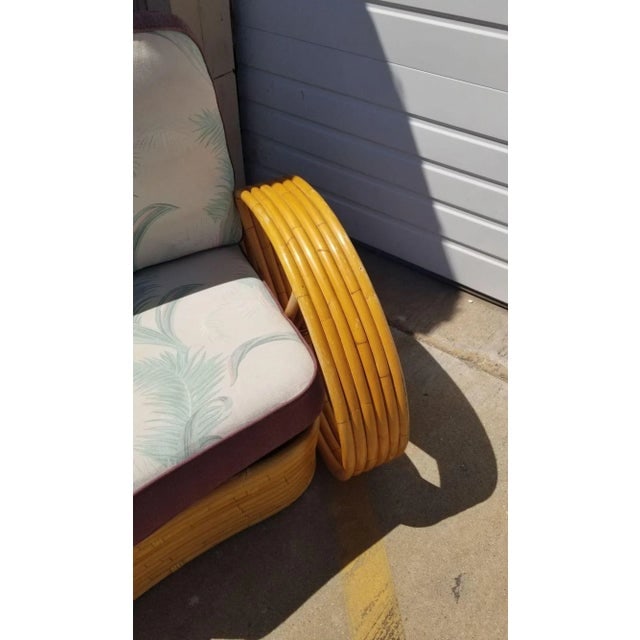 Restored Rattan Six Strand Full Pretzel Curved Settee, in the Style of Paul Frankl - 6