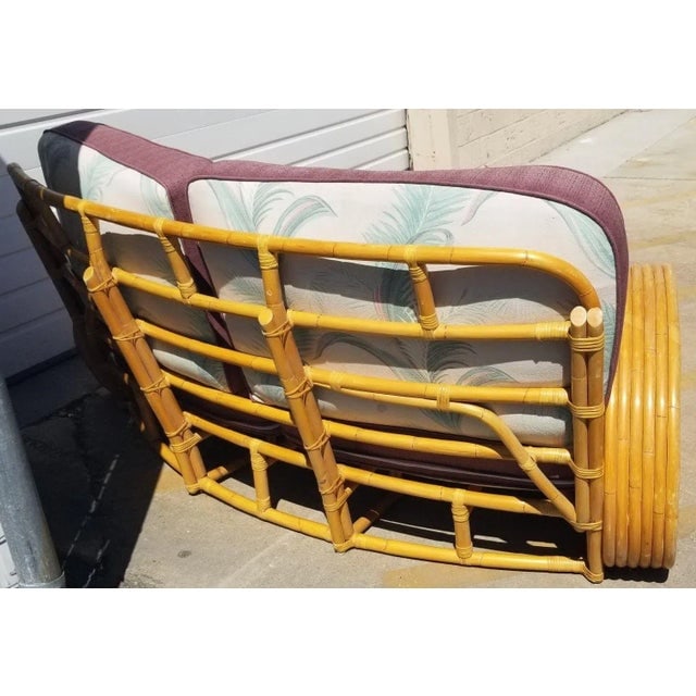 Restored Rattan Six Strand Full Pretzel Curved Settee, in the Style of Paul Frankl - 7