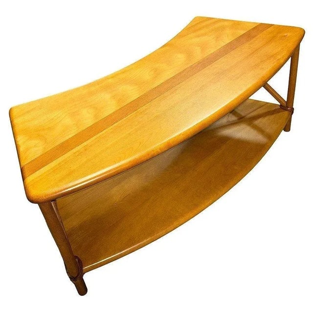 1950s Mid-Century 2 Tier Carved Birch Coffee Table by Heywood Wakefield - 3
