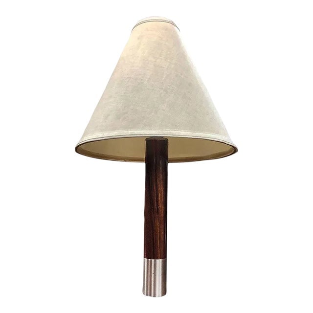 Nickel Bsica M2 Table Lamp by Santiago Roqueta for Santa & Cole With Large Shade (1 of 8)