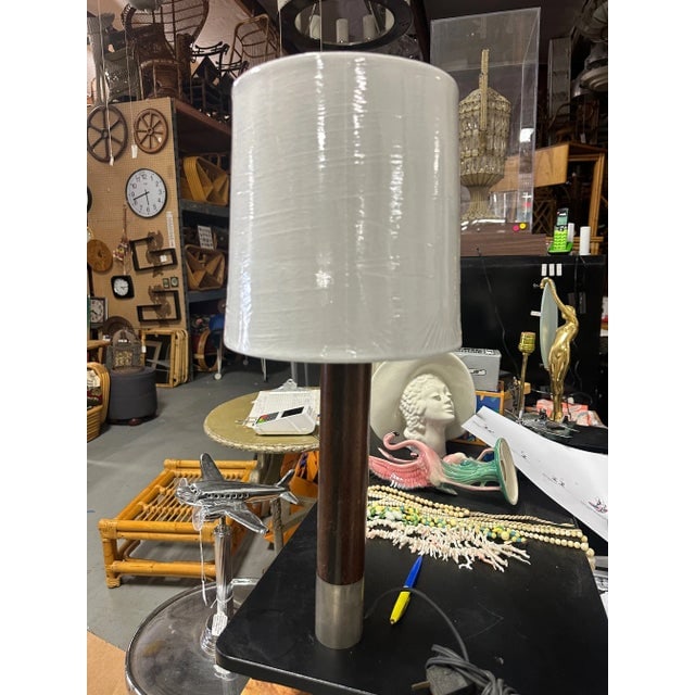 Nickel Bsica M2 Table Lamp by Santiago Roqueta for Santa & Cole With Large Shade - 7