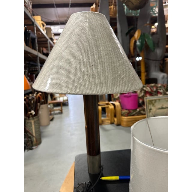 Nickel Bsica M2 Table Lamp by Santiago Roqueta for Santa & Cole With Large Shade - 8