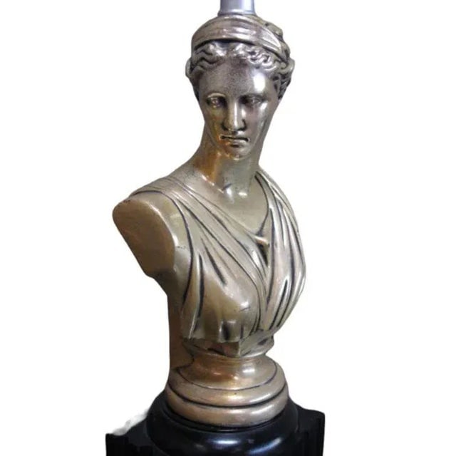 1950s Neoclassical God and Goddess Pillar Table Lamps, Pair - 4