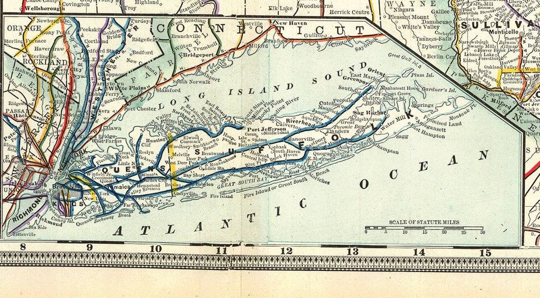 Railroad and County Map of New York. - 2
