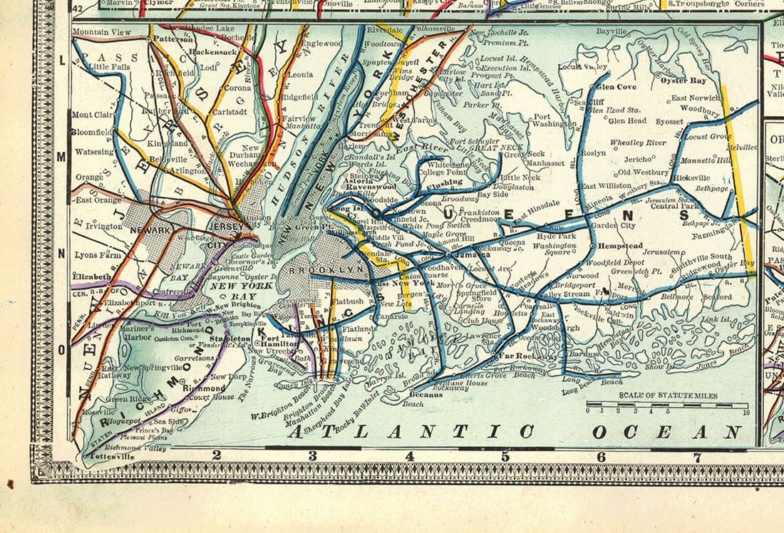 Railroad and County Map of New York. - 3