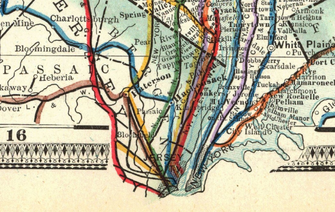 Railroad and County Map of New York. - 4
