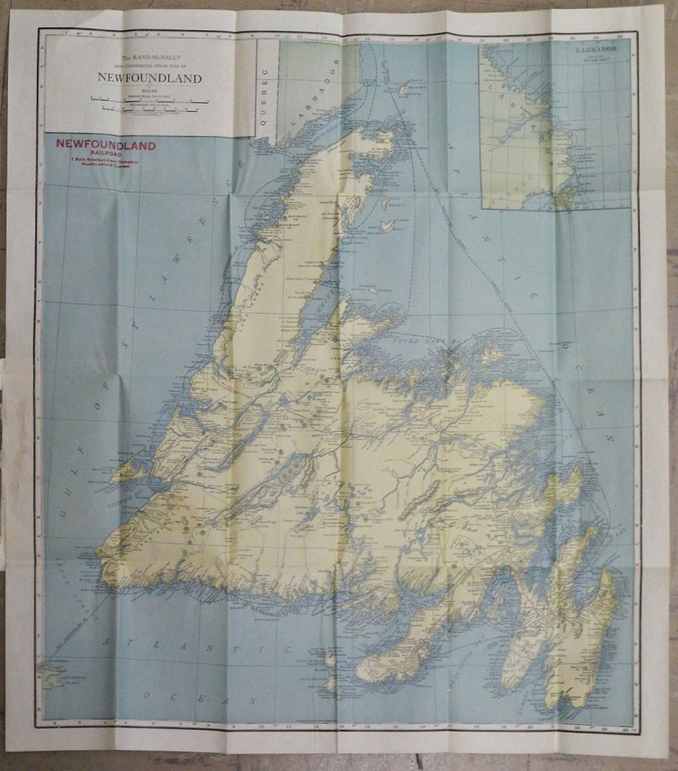 Rand-McNally New Commercial Atlas Map of Newfoundland - 2