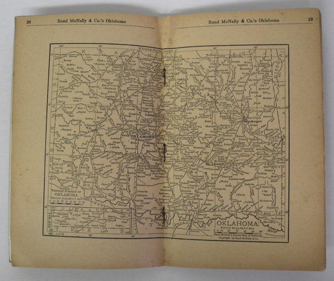 Rand-McNally Indexed Pocket Map and shippersâ€™ guide of Oklahoma - 2