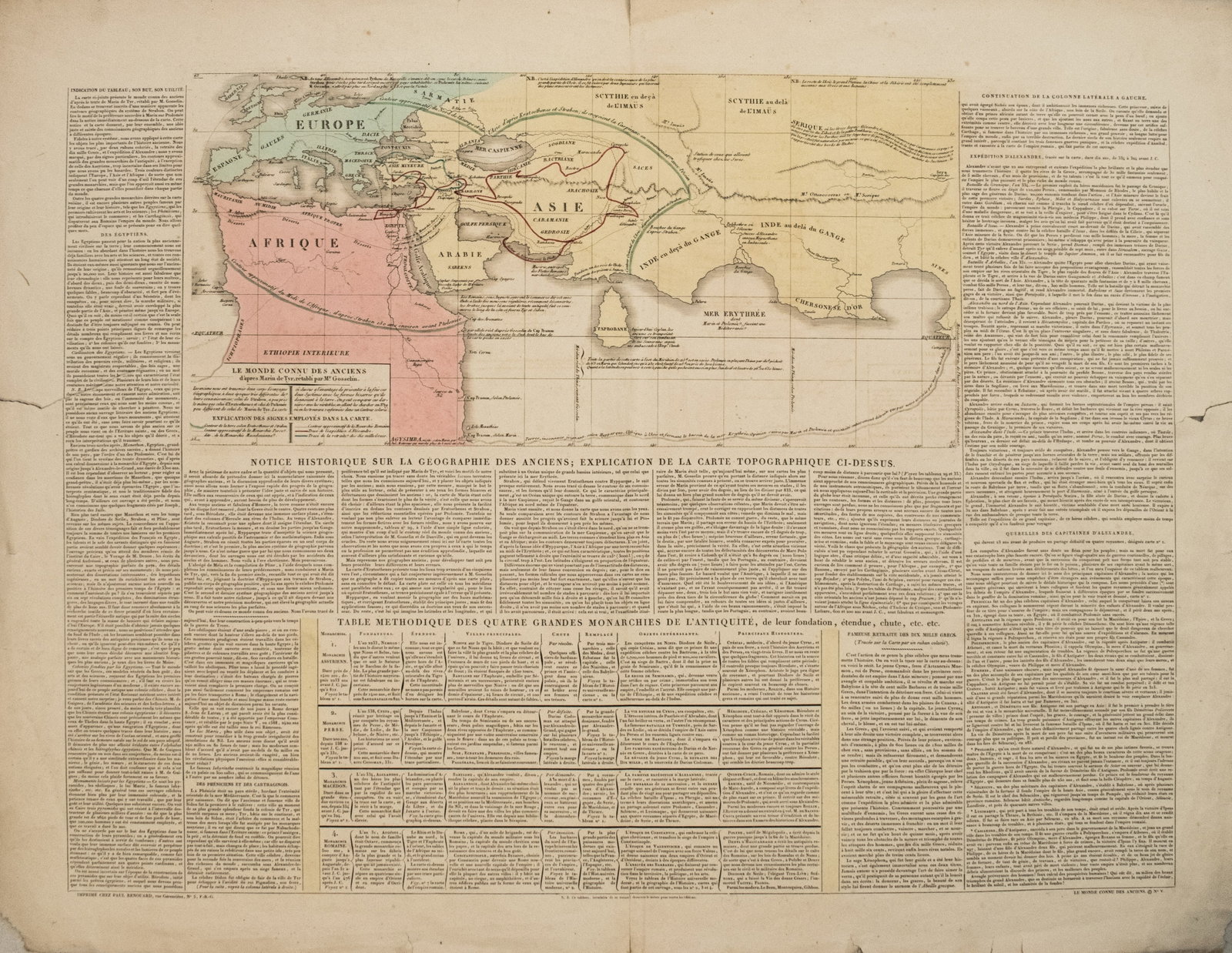 1825 Renouard Map of Ancient History of Asia and Partly of Europe -- Notice Historique sur la: Title:1825 Renouard Map of Ancient History of Asia and Partly of Europe -- Notice Historique sur la Geographie des Anciens; Explication de la Carte Topographique Ci-Dessus,li>Cartographer:J Renouard