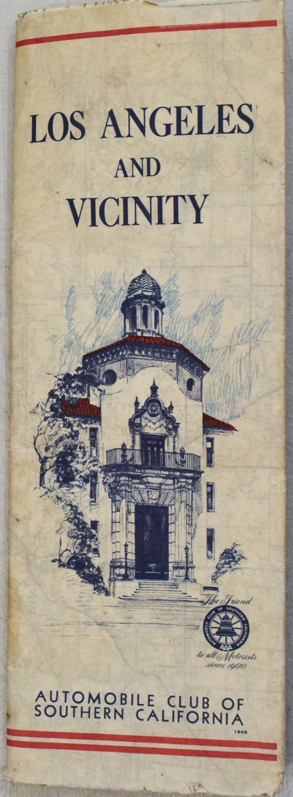 1945 Auto Club Map of Los Angeles -- Los Angeles and Vicinity - 2