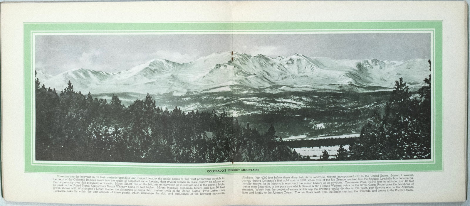 1943 Denver & Rio Grande Western Railroad Map in Rocky Mountain Views Brouchure -- Rocky Mountain - 2