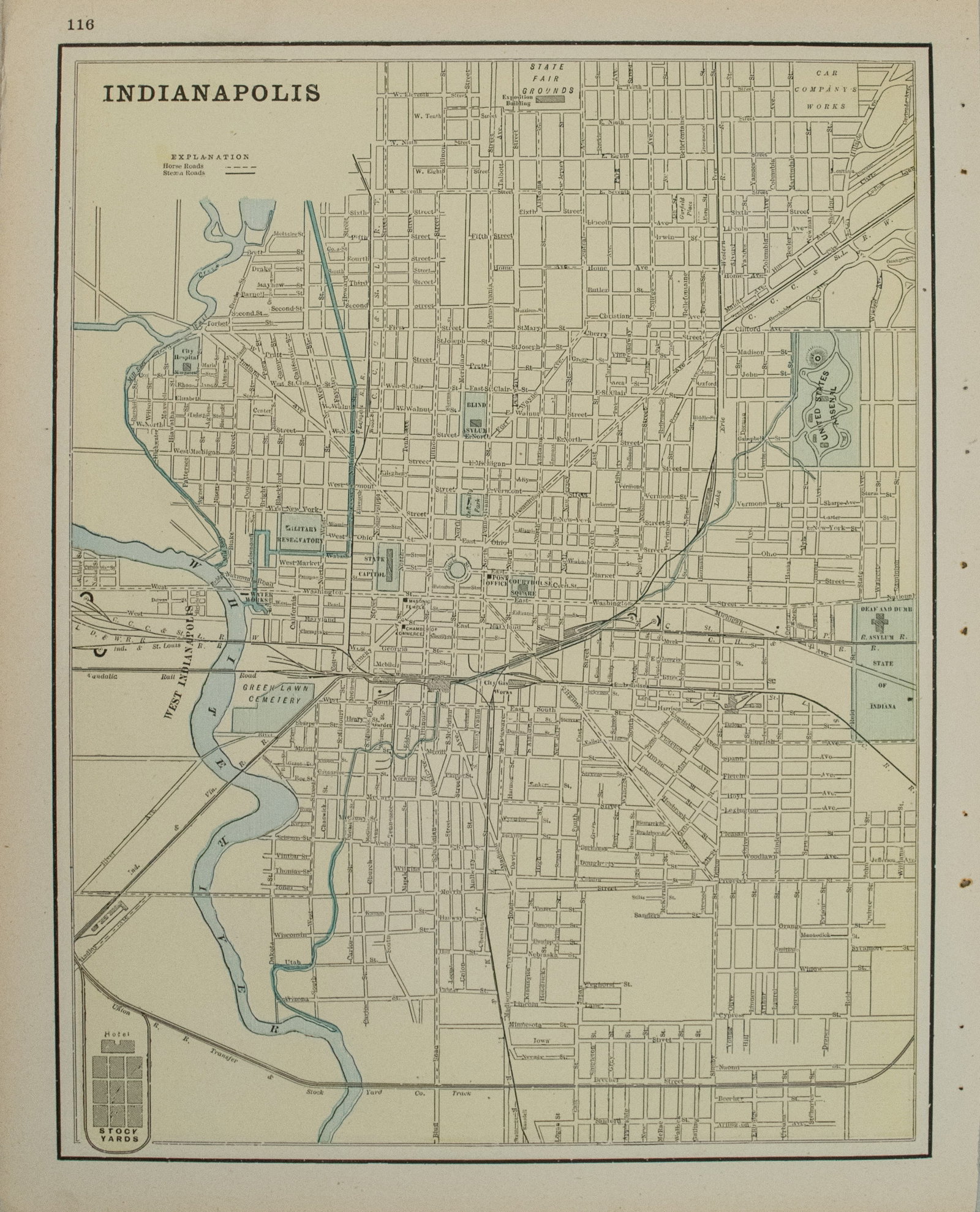 1891 Cram Map of Dallas [verso] Indianapolis -- Dallas Texas [verso] Indianapolis - 2
