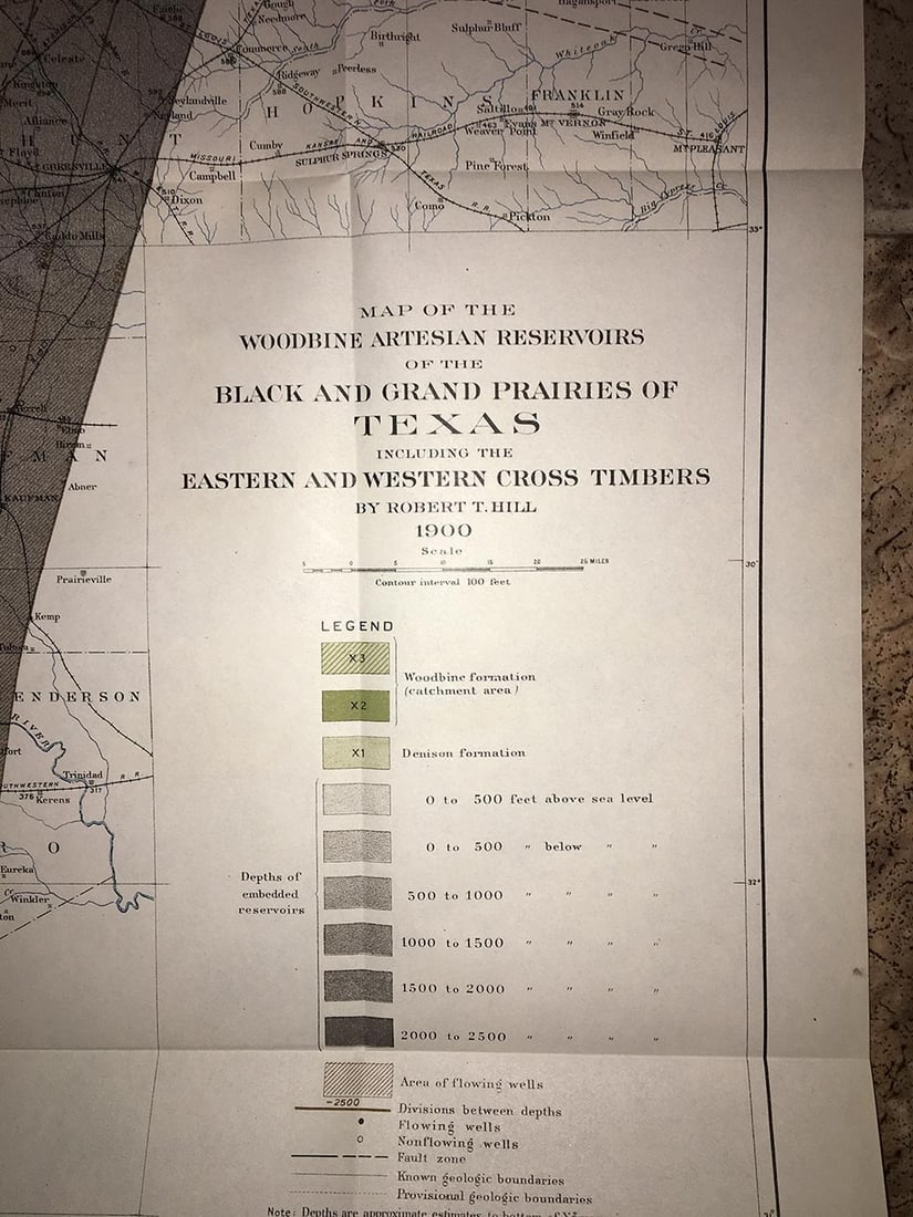 Map of the Woodbine Artesian Reservoirs of the Black and Grand Prairies Of Texas Including The - 2