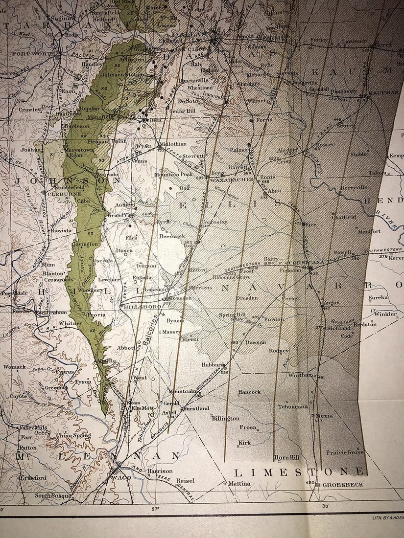 Map of the Woodbine Artesian Reservoirs of the Black and Grand Prairies Of Texas Including The - 4