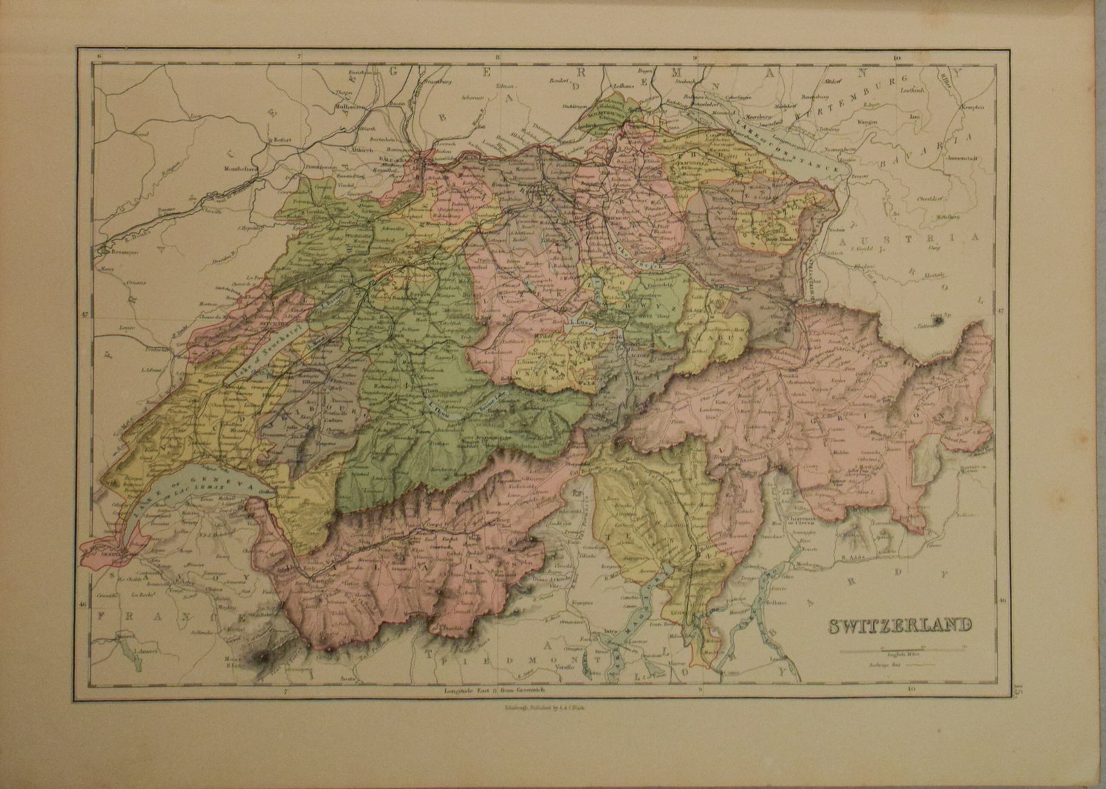 1892 Black Maps of France, Switzerland and Holland/Belgium on Three Sheets - 2