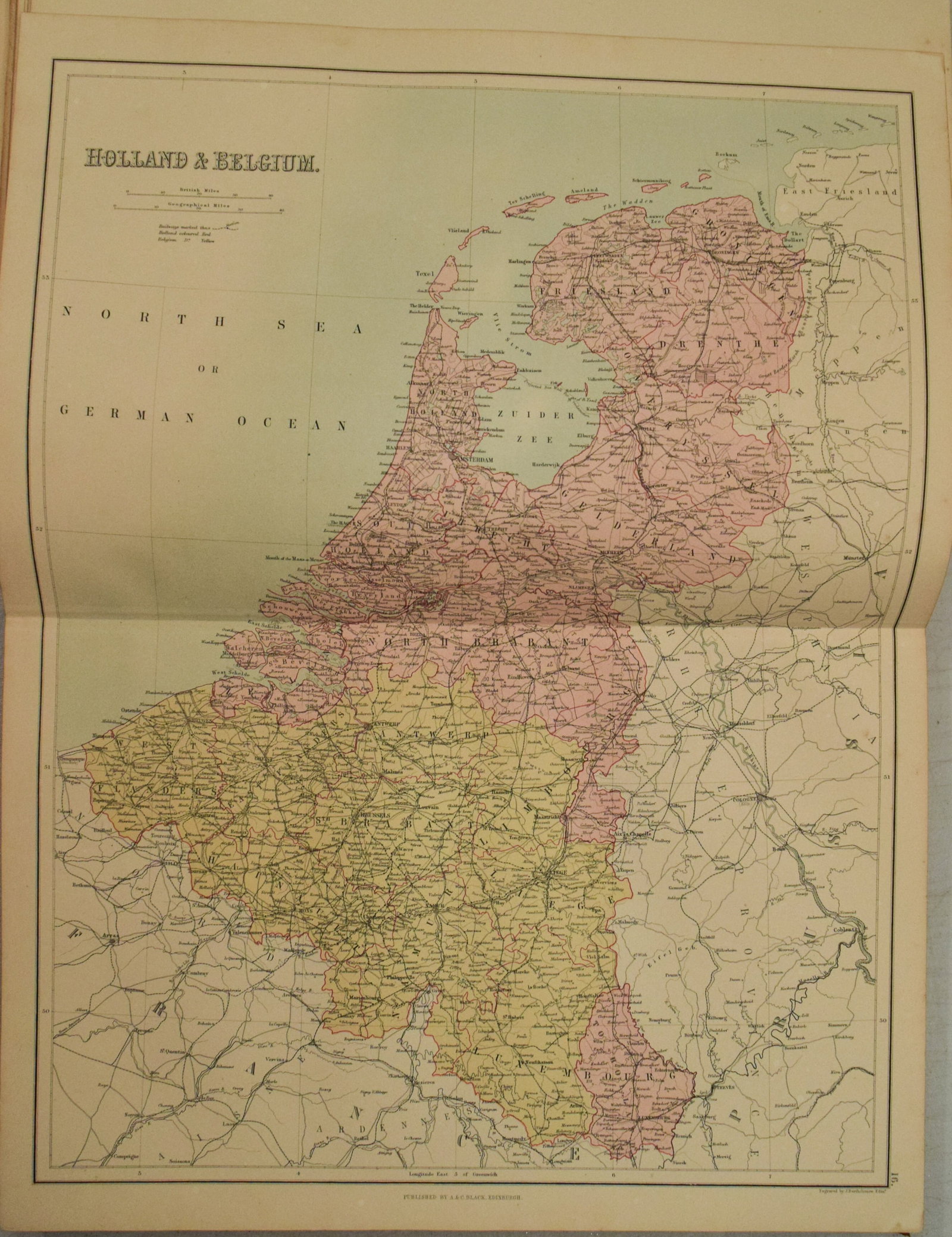 1892 Black Maps of France, Switzerland and Holland/Belgium on Three Sheets - 3