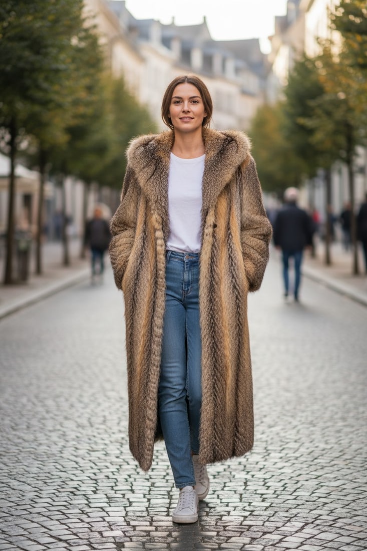 LONG GREY FOX FUR COAT EU: S ; US: 6: Title: LONG GREY FOX FUR COAT EU: S ; US: 6 Description: Approximate size- EU: S; US: 6 : Important details: Length: 120cm/47,24in -Shoulders width:46cm/18,11in -Sleeve Length:58cm/22,83in -Bust size 