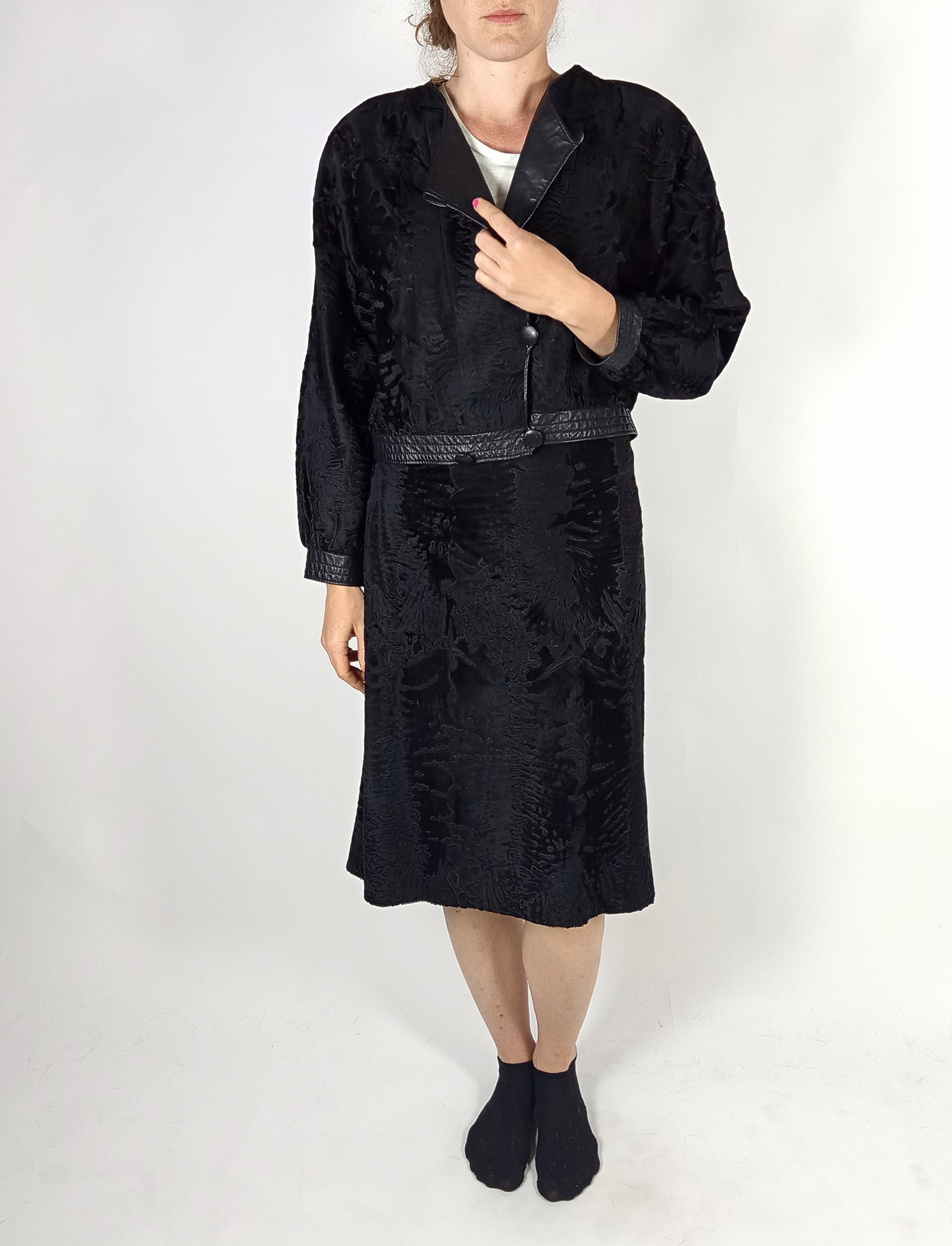 BROADTAIL PERSIAN LAMB FUR JACKET & SKIRT EU: L ; US: 16 - 8