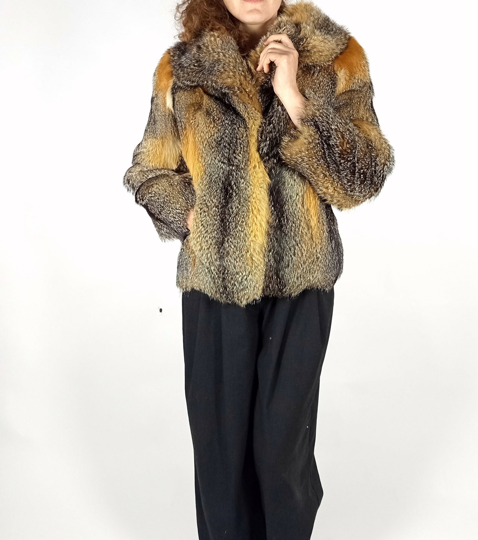 GREY FOX FUR JACKET EU: XS ; US: 2 - 10
