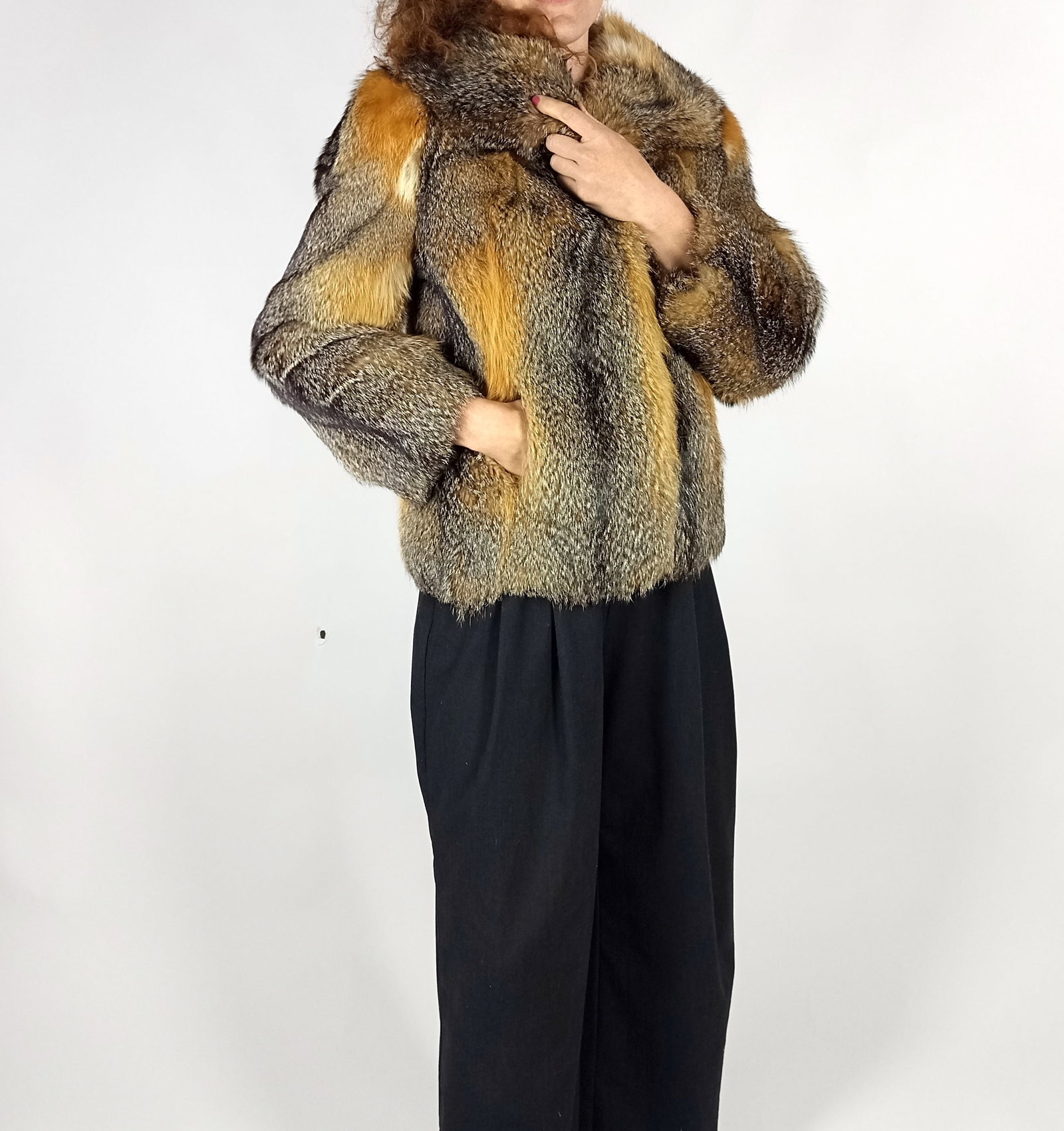 GREY FOX FUR JACKET EU: XS ; US: 2 - 12