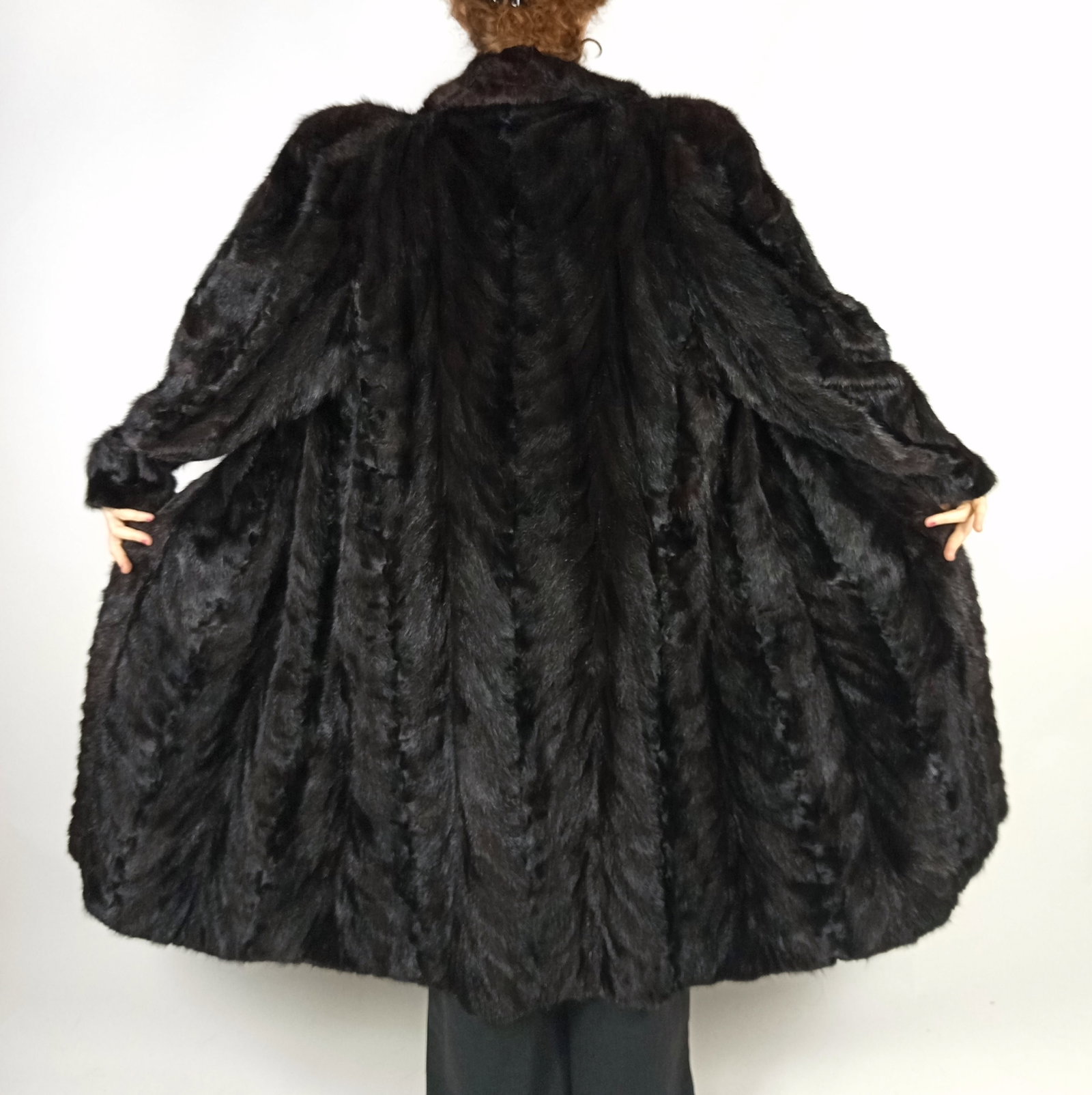 MAHOGANY MINK FUR COAT EU: XL ; US: 18 - 7