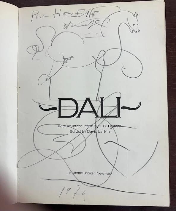 DALI BOOK WITH DRAWING. PLUS 3 ORIGINAL LITHOS. & WOODBLOCK - 2