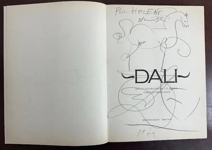 DALI BOOK WITH DRAWING. PLUS 3 ORIGINAL LITHOS. & WOODBLOCK - 3