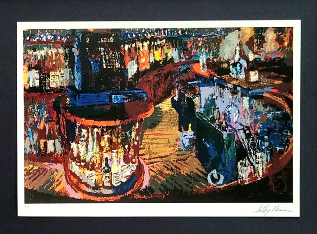 LEROY NEIMAN + 1980's VINTAGE SIGNED PRINT FRAMED + " RUSH STREET BAR " - 2