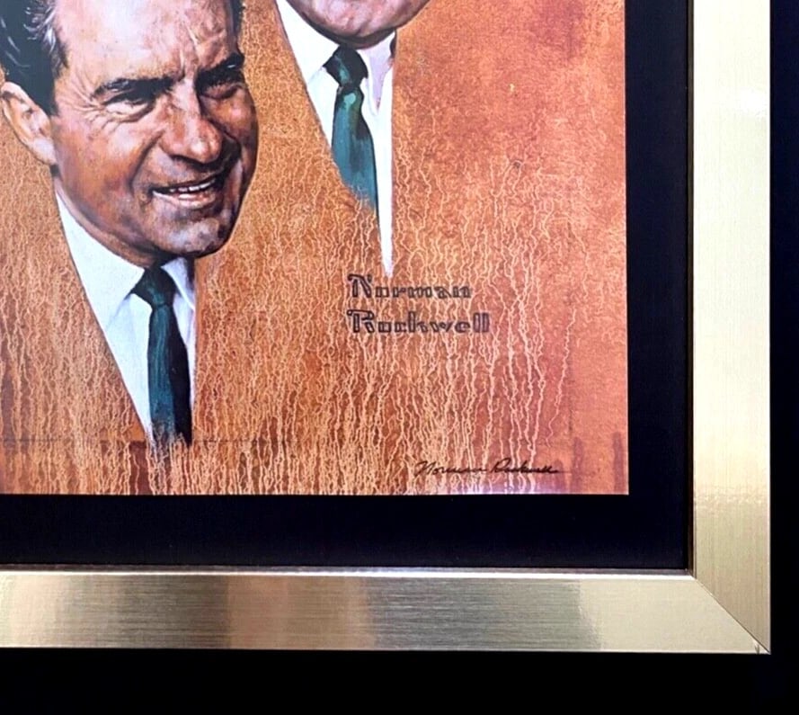 NORMAN ROCKWELL + RICHARD M. NIXON + CIRCA 1970'S + SIGNED PRINT FRAMED - 3