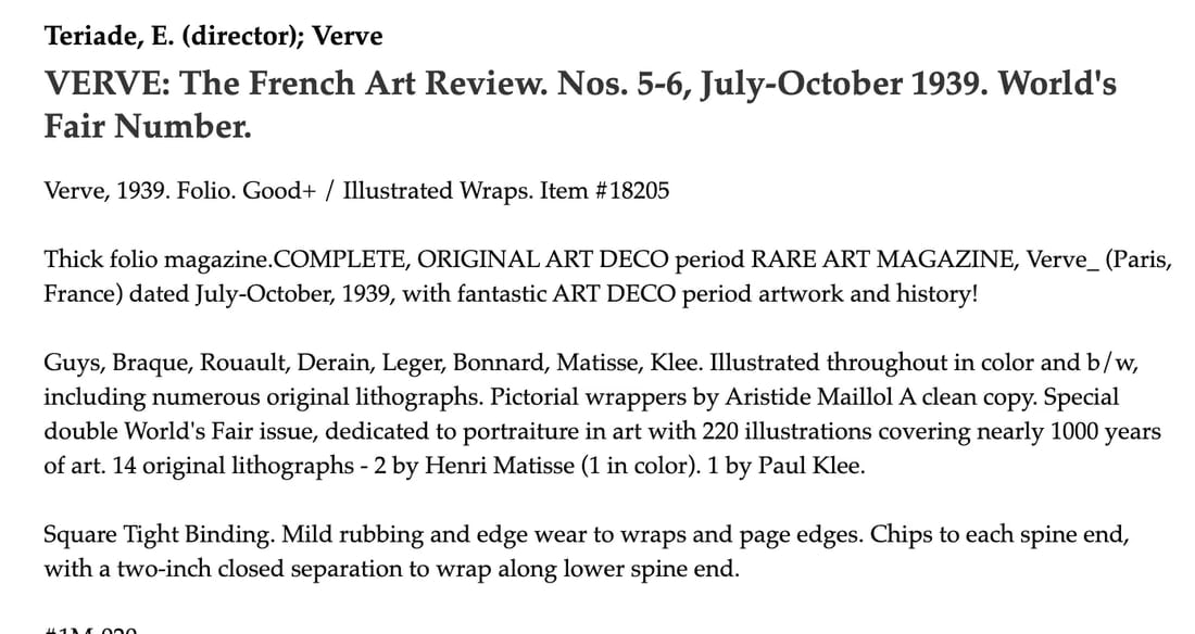 VERVE 5/6, PLUS FREE LITHOS - 2