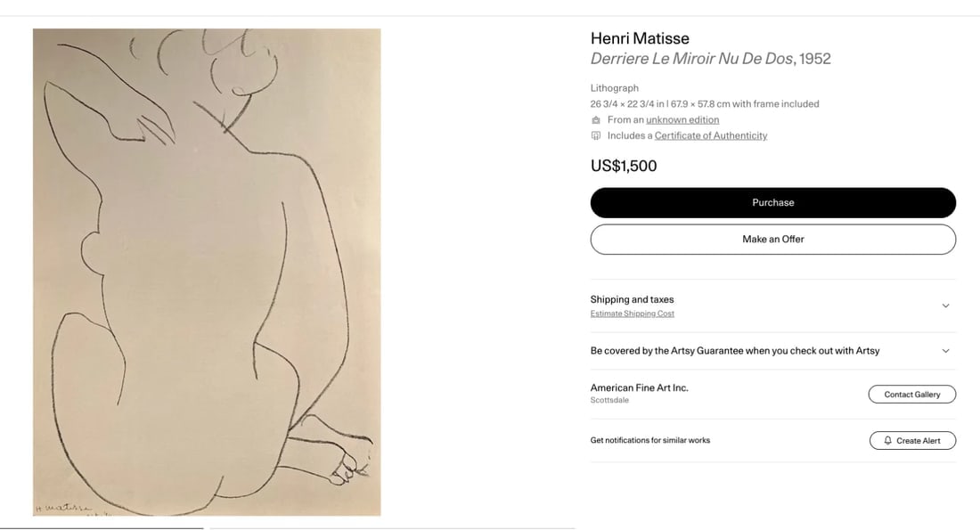 HENRI MATISSE, 3 ORIGINAL STONE LITHOGRAPHS, DERRIERE LE MIROIR #46 - 8
