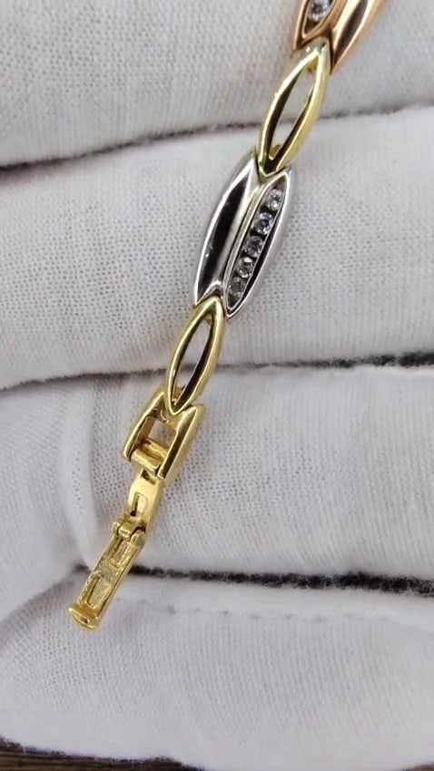 .70ct CZ channel set Arch link bracelet 14kt solid 11425 *v - 3