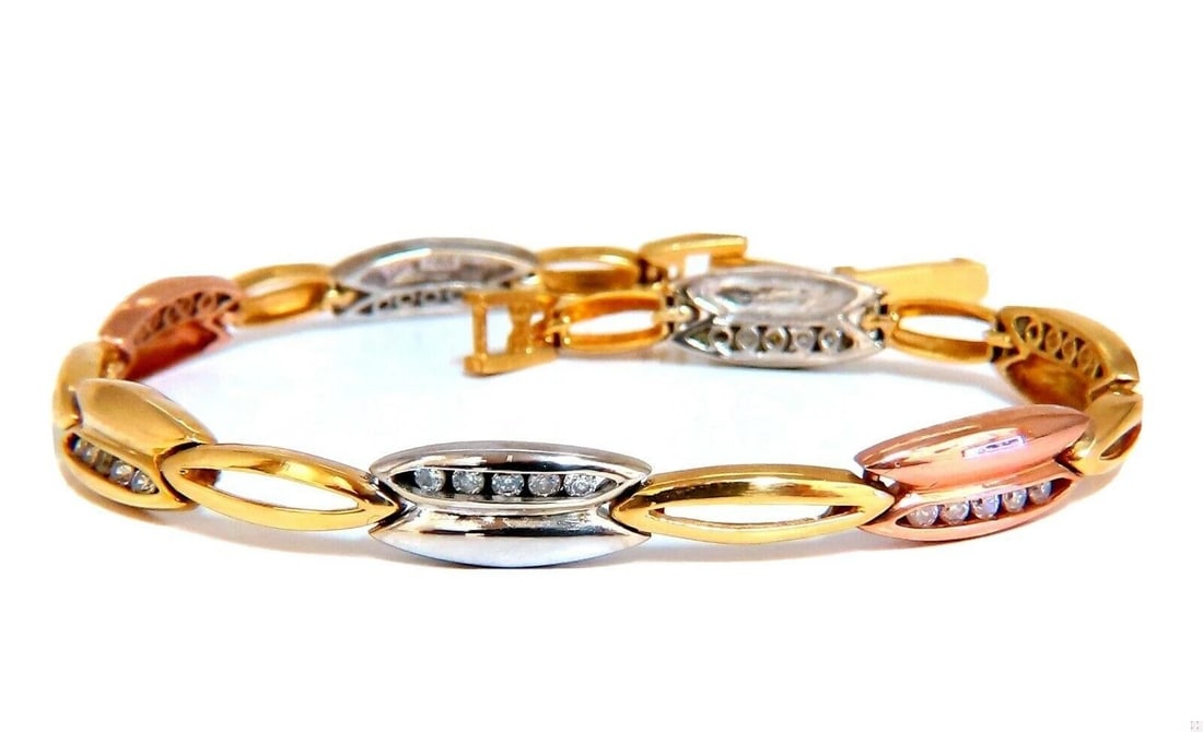 .70ct CZ channel set Arch link bracelet 14kt solid 11425 *v - 4